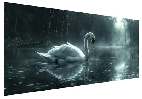 Schwan Diamond Painting Groß XXL 250x100cm, Basteln Erwachsene Diamond Painting Set, 5D DIY Landschaft Diamant Paintings Bilder Erwachsene, Diamond-painting Set für Deko Wohnzimmer Geschenke G-18 von MXRUOO
