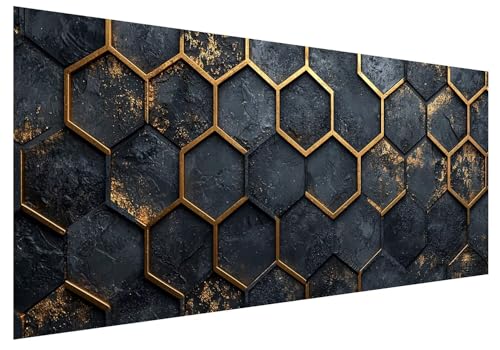 Schwarz Diamond Painting Groß XXL 130x50cm, Basteln Erwachsene Diamond Painting Set, 5D DIY Geometrie Diamant Paintings Bilder Erwachsene, Diamond-painting Set für Deko Wohnzimmer Geschenke D-49 von MXRUOO