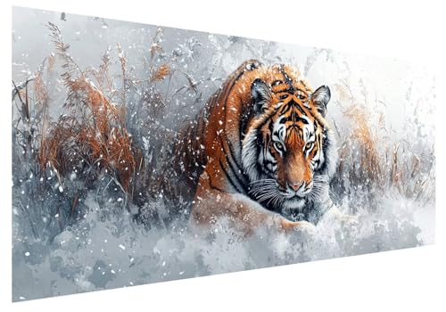 Tiger Diamond Painting Groß XXL 200x80cm, Basteln Erwachsene Diamond Painting Set, 5D DIY Cool Diamant Paintings Bilder Erwachsene, Diamond-painting Set mit Zubehör für Deko Wohnzimmer, Geschenke E-52 von MXRUOO