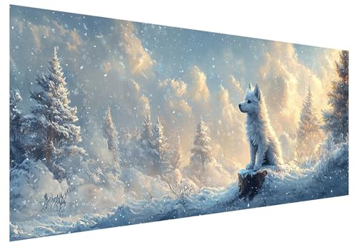 Winter Diamond Painting Groß XXL 130x50cm, Basteln Erwachsene Diamond Painting Set, 5D DIY Tier Diamant Paintings Bilder Erwachsene, Diamond-painting Set mit Zubehör für Deko Wohnzimmer Geschenke L-69 Winter Diamond Painting Groß XXL 130x50cm, Basteln Erwachsene Diamond Painting Set, 5D DIY Tier Diamant Paintings Bilder Erwachsene, Diamond-painting Set mit Zubehör für Deko Wohnzimmer Geschenke L-69 von MXRUOO