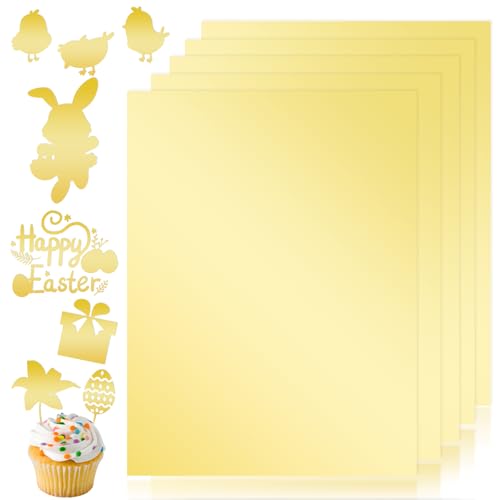 A4 Golden Mirror Cardstock Paper, 20 Blatt Metallic Gold Kartonpapier, Metallic Reflective Paper für DIY Kunstdruckpapier Basteln Scrapbook Kreative Dekoration Schulbedarf von MXTIMWAN