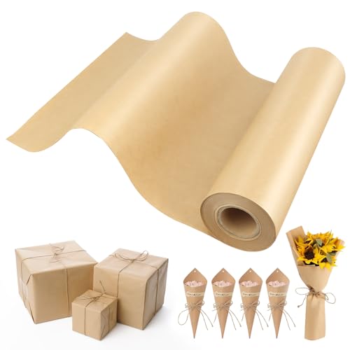 Braun Packpapier Rolle, MXTIMWAN Braun Kraftpapier Geschenkpapier Rolle, Weihnachten Packpapier Kraftpapier Rolle, Gift Wrapping Paper für Geburtstag Hochzeit Geschenkverpackung, 30 x 300cm/Rolle von MXTIMWAN