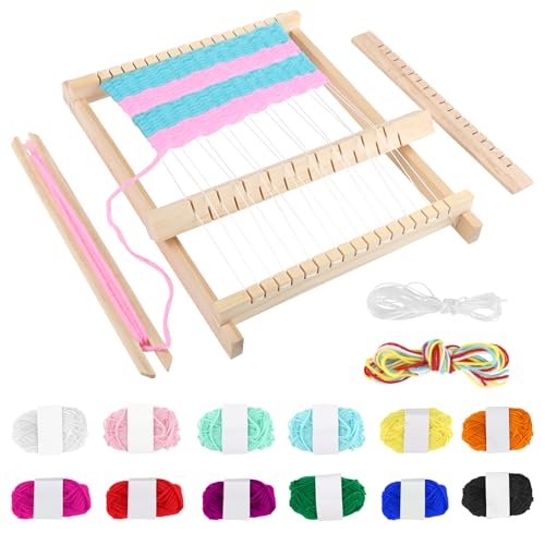 MXTIMWAN DIY Holz Kinder Webrahmen Set, Webrahmen Kinder, inkl. Wolle, Webkamm mit Zubehör, Holz Handstrickmaschine zum Stricken, Gestalten, Schulwebrahmen für Kinders 5 Jahre und Anfänger MXTIMWAN DIY Holz Kinder Webrahmen Set, Webrahmen Kinder, inkl. Wolle, Webkamm mit Zubehör, Holz Handstrickmaschine zum Stricken, Gestalten, Schulwebrahmen für Kinders 5 Jahre und Anfänger von MXTIMWAN
