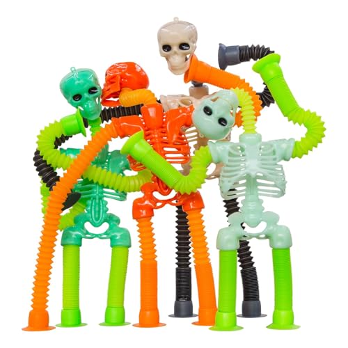 4Stück Skelett Toy, Pop Tubes, Halloween Skelett Spielzeug, Stress Relief und Kreatives Spiel, Halloween Mitgebsel, Party Favors und Classroom Rewards 4Stück Skelett Toy, Pop Tubes, Halloween Skelett Spielzeug, Stress Relief und Kreatives Spiel, Halloween Mitgebsel, Party Favors und Classroom Rewards von MXYZQDE