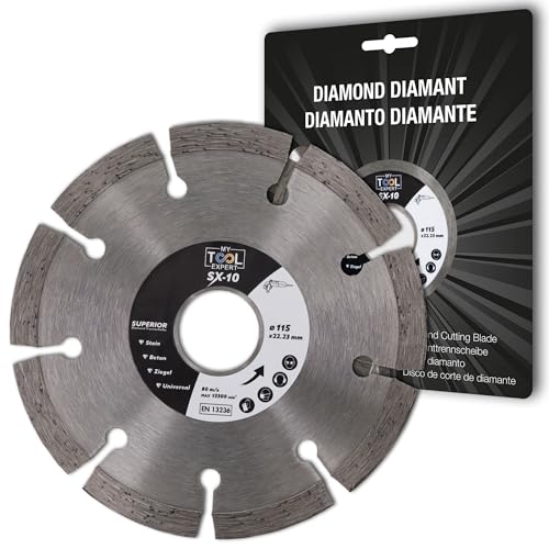 Diamantscheibe 115mm für Beton, Stein, Ziegel, Mauerwerk, Hochwertige Universal Trennscheibe für Winkelschleifer, Diamant-Trennscheiben für präzise Schnitte für Profi-Einsatz von MY TOOL EXPERT