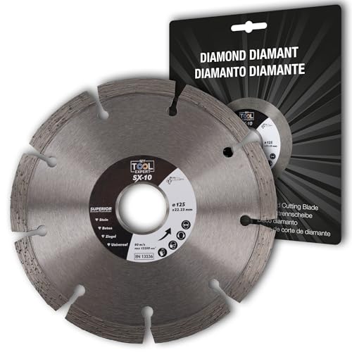 Diamantscheibe 125mm für Beton, Stein, Ziegel, Mauerwerk, Hochwertige Universal Trennscheibe für Winkelschleifer, Diamant-Trennscheiben für präzise Schnitte für Profi-Einsatz Diamantscheibe 125mm für Beton, Stein, Ziegel, Mauerwerk, Hochwertige Universal Trennscheibe für Winkelschleifer, Diamant-Trennscheiben für präzise Schnitte für Profi-Einsatz von MY TOOL EXPERT