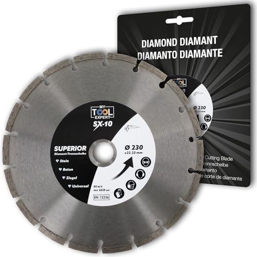 Diamantscheibe 230mm für Beton, Stein, Ziegel, Mauerwerk, Hochwertige Universal Trennscheibe für Winkelschleifer, Diamant-Trennscheiben für präzise Schnitte für Profi-Einsatz von MY TOOL EXPERT