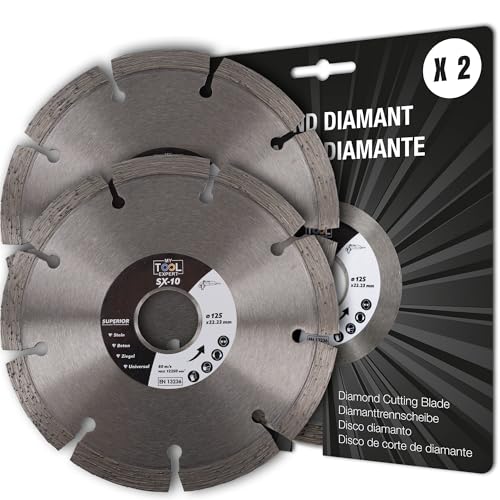 Diamantscheibe Set 2x 125mm für Beton, Stein, Ziegel, Mauerwerk, Hochwertige Universal Trennscheibe für Winkelschleifer, Diamant-Trennscheiben für präzise Schnitte für Profi-Einsatz von MY TOOL EXPERT