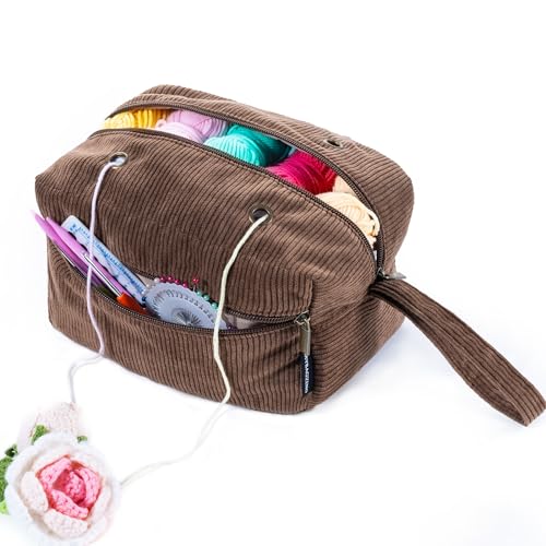 MYBAGZING Große Häkeltasche und Tragetasche, Cordgarn-Tasche, Garnhalter zum Häkeln, Aufbewahrungstasche für Häkelnadeln, Häkelzubehör, Stricktasche für Häkelliebhaber, Muttertagsgeschenk MYBAGZING Große Häkeltasche und Tragetasche, Cordgarn-Tasche, Garnhalter zum Häkeln, Aufbewahrungstasche für Häkelnadeln, Häkelzubehör, Stricktasche für Häkelliebhaber, Muttertagsgeschenk von MYBAGZING