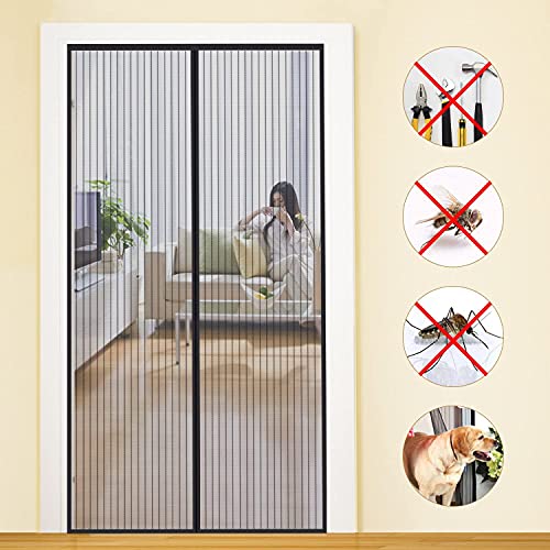 MYCARBON Fliegengitter mit Magnet, 75 x 210 cm, für Innentüren, Magnetverschluss, ultradünnes Netz, Fliegenschutz, Installation ohne Bohren, mit Klebeband, Schwarz MYCARBON Fliegengitter mit Magnet, 75 x 210 cm, für Innentüren, Magnetverschluss, ultradünnes Netz, Fliegenschutz, Installation ohne Bohren, mit Klebeband, Schwarz von MYCARBON