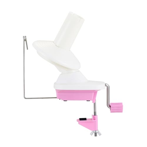MYFULLY Manueller Garnknäuelwickler, Kapazität 113 g, handbetriebener Wickler, Halter für Swift Garn, Wolle, Faserschnur, Knäuel (Rosa) von MYFULLY