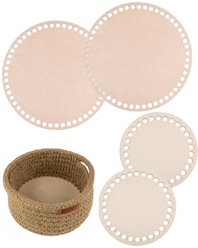 MYGLOAR 4 Stück zu verkaufen Naturholz-Korbbasis, Naturholz-Korbbasis, Weidenbasis, runder leerer Häkelkorb, Holzbasis, runde Korbbasis mit Löchern für DIY-Korbflechten-Häkelzubehör MYGLOAR 4 Stück zu verkaufen Naturholz-Korbbasis, Naturholz-Korbbasis, Weidenbasis, runder leerer Häkelkorb, Holzbasis, runde Korbbasis mit Löchern für DIY-Korbflechten-Häkelzubehör von MYGLOAR