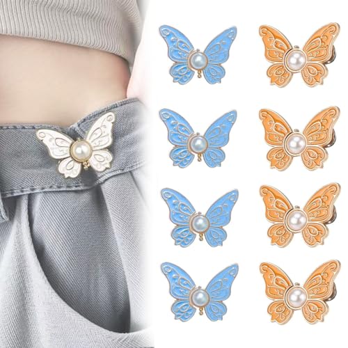 Abnehmbare Schmetterlingsclips, wiederverwendbarer Hosenbundspanner for weite Jeans, Jacken, Mäntel, Hemden, Overalls, Hosenbundspanner(8pcs-d) von MYIHUIHUI