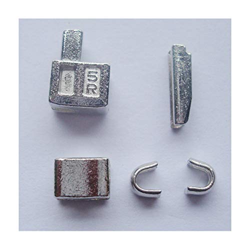 2 Sets Silber # 5 Metall Reißverschluss Head Box Reißverschluss Schieberegler Halterung einfüllen Pin leicht für Reißverschluss Reparieren, Reißverschluss Reparatur Kit (Silber) von MYIW