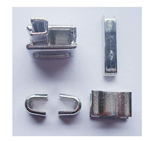 2 Sets Silber #10 Metall Reißverschluss Kopf Box Zipper Slider Retainer Insertion Pin Easy for Zipper Zipper Zipper Kit (#10) von MYIW
