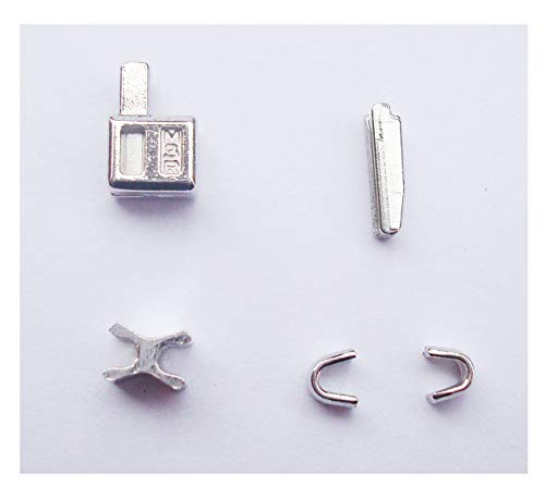 Reißverschluss-Reparatur-Kit, Metall-Reißverschlusskopf, Nr. 3, Reißverschluss-Schieber mit Einführstift für einfache Reißverschlussreparatur, silberfarben, 2 Sets von MYIW