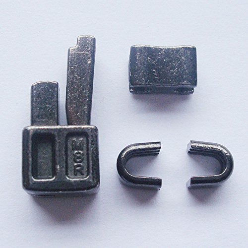 2 Sets Gun Metall # 8 Metall Reißverschluss Head Box Reißverschluss Schieberegler Halterung einfüllen Pin leicht für Reißverschluss Reparieren, Reißverschluss Reparatur Kit (# 8) von MYIW