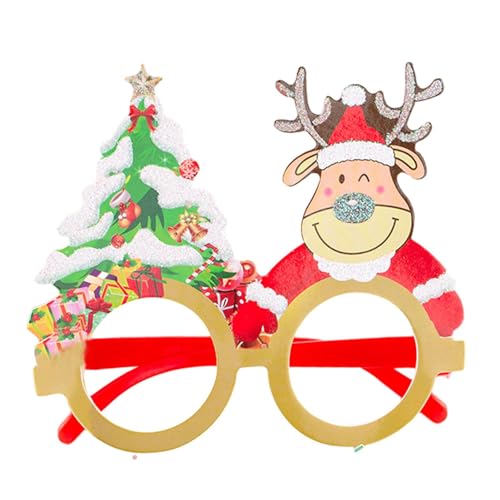 MYJIO Weihnachtsbrillengestell,Feiertags-dekorativer Brillen-Rahmen-Kostü -Strumpf-Füller-Requisiten - Weihnachtspartyzubehör für Feiern, Geburtstage von MYJIO