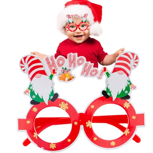 MYJIO Weihnachtsfeier-Foto-Requisiten,Feiertags-dekorativer Brillen-Rahmen-Kostü -Strumpf-Füller-Requisiten | Weihnachtspartyzubehör für Feiern, Geburtstage von MYJIO