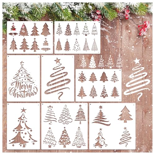Weihnachtsbaum-Schablonen zum Basteln, wiederverwendbar, für Weihnachten, Feiertage, unverzichtbare Fensterschablone zum Malen auf Holz, Glas, Wand, Möbel, DIY, Ornament, Türaufhänger, Schild (tree8) Weihnachtsbaum-Schablonen zum Basteln, wiederverwendbar, für Weihnachten, Feiertage, unverzichtbare Fensterschablone zum Malen auf Holz, Glas, Wand, Möbel, DIY, Ornament, Türaufhänger, Schild (tree8) von MYJMN