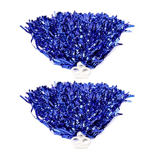 Cheerleader Pom Poms, MYLERCT 2 Stück Blaue Pom Poms aus Metallfolie, Cheerleader Bunte Pompons Handblume, für Sport Cheers, Tanz Abendkleid Nachtparty Cheerleader Pom Poms, MYLERCT 2 Stück Blaue Pom Poms aus Metallfolie, Cheerleader Bunte Pompons Handblume, für Sport Cheers, Tanz Abendkleid Nachtparty von MYLERCT