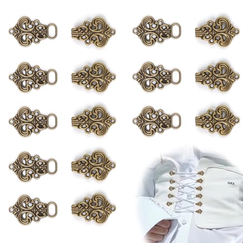 Dirndl Schnalle 16 Stück (8 Paar) Schnalle für Dirndlschürze, Metall Miederhaken Dirndl mit Haken und Öse, Nähknöpfe aus Metall für Hoodies, Pullover, Kleider, Uniformen Dirndl Schnalle 16 Stück (8 Paar) Schnalle für Dirndlschürze, Metall Miederhaken Dirndl mit Haken und Öse, Nähknöpfe aus Metall für Hoodies, Pullover, Kleider, Uniformen von MYLERCT