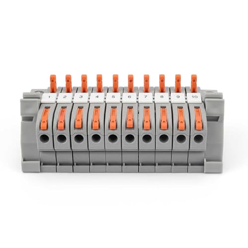 Hutschienen Klemmen Ein MYLERCT 10er Set Reihenklemmen Hutschiene, Klemmleiste Kit mit Schienenzubehör, Kann für Automatisierung, Elektrotechnik und Andere Projekte Verwendet Werden Hutschienen Klemmen Ein MYLERCT 10er Set Reihenklemmen Hutschiene, Klemmleiste Kit mit Schienenzubehör, Kann für Automatisierung, Elektrotechnik und Andere Projekte Verwendet Werden von MYLERCT