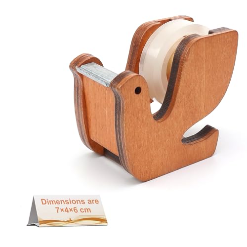 MYLERCT Klebestreifen Abroller Holz, Taubenform Tischabroller, Braun Klebebandabroller Vintage, mit Einer Rolle Klebeband, klebebandabroller, für Büro, Schule, Zuhause MYLERCT Klebestreifen Abroller Holz, Taubenform Tischabroller, Braun Klebebandabroller Vintage, mit Einer Rolle Klebeband, klebebandabroller, für Büro, Schule, Zuhause von MYLERCT