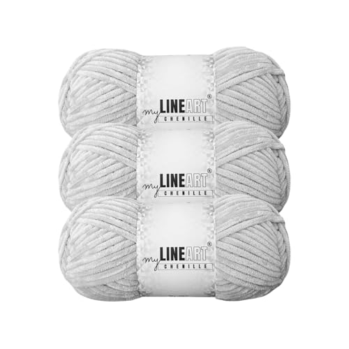 MyLineART Amigurumi Weiches Samtgarn, Chenille, Häkelgarn für Babydecke, Garn zum Stricken, 3 x 100 g, 3 x 120 m MyLineART Amigurumi Weiches Samtgarn, Chenille, Häkelgarn für Babydecke, Garn zum Stricken, 3 x 100 g, 3 x 120 m von MYLINEART