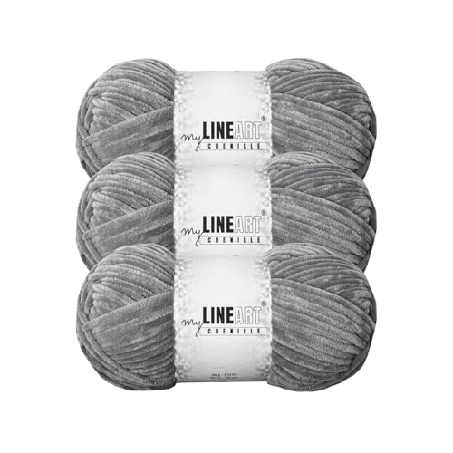 MyLineART Amigurumi Weiches Samtgarn, Chenille, Häkelgarn für Babydecke, Garn zum Stricken, 3 x 100 g, 3 x 120 m MyLineART Amigurumi Weiches Samtgarn, Chenille, Häkelgarn für Babydecke, Garn zum Stricken, 3 x 100 g, 3 x 120 m von MYLINEART