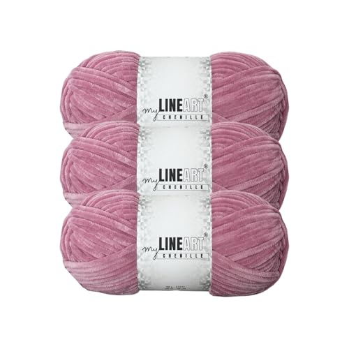MyLineART Amigurumi Weiches Samtgarn, Chenille, Häkelgarn für Babydecke, Garn zum Stricken, 3 x 100 g, 3 x 120 m MyLineART Amigurumi Weiches Samtgarn, Chenille, Häkelgarn für Babydecke, Garn zum Stricken, 3 x 100 g, 3 x 120 m von MYLINEART