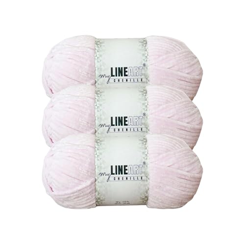 MyLineART Amigurumi Weiches Samtgarn, Chenille, Häkelgarn für Babydecke, Garn zum Stricken, 3 x 100 g, 3 x 120 m MyLineART Amigurumi Weiches Samtgarn, Chenille, Häkelgarn für Babydecke, Garn zum Stricken, 3 x 100 g, 3 x 120 m von MYLINEART