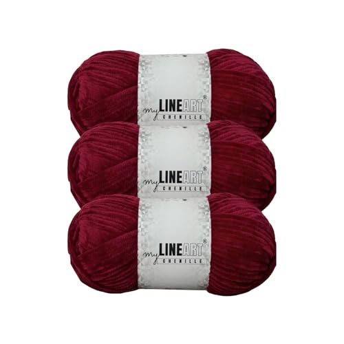 MyLineART Amigurumi Weiches Samtgarn, Chenille, Häkelgarn für Babydecke, Garn zum Stricken, 3 x 100 g, 3 x 120 m MyLineART Amigurumi Weiches Samtgarn, Chenille, Häkelgarn für Babydecke, Garn zum Stricken, 3 x 100 g, 3 x 120 m von MYLINEART