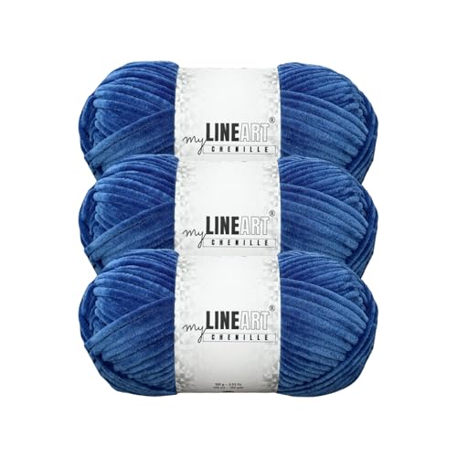 MyLineART Amigurumi Weiches Samtgarn, Chenille, Häkelgarn für Babydecke, Garn zum Stricken, 3 x 100 g, 3 x 120 m MyLineART Amigurumi Weiches Samtgarn, Chenille, Häkelgarn für Babydecke, Garn zum Stricken, 3 x 100 g, 3 x 120 m von MYLINEART
