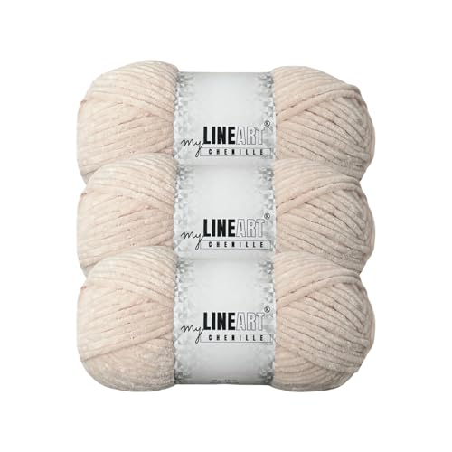 MyLineART Amigurumi Weiches Samtgarn, Chenille, Häkelgarn für Babydecke, Garn zum Stricken, 3 x 100 g, 3 x 120 m MyLineART Amigurumi Weiches Samtgarn, Chenille, Häkelgarn für Babydecke, Garn zum Stricken, 3 x 100 g, 3 x 120 m von MYLINEART