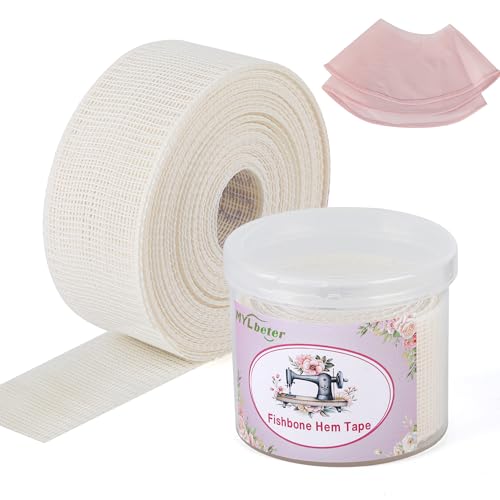 4 Yards Saumführung zum Nähen, Fischgrätenband für schmalen Saum und gebogenen Saum, Nähwerkzeug für Röcke, Kleider, Fischgrätenausbeinfutter, wiederverwendbare Ausbeinstreifen, Naht, S Ewing Guide von MYLbeter