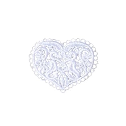 3 Stück Aufnäher zum Aufbügeln, Spitze, Herz, 3,6 cm x 3,4 cm 3 Stück Aufnäher zum Aufbügeln, Spitze, Herz, 3,6 cm x 3,4 cm von MYMERCERIE