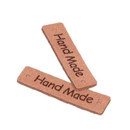 5 Etiketten "Handmade", 40 x 10 mm, braun von MYMERCERIE