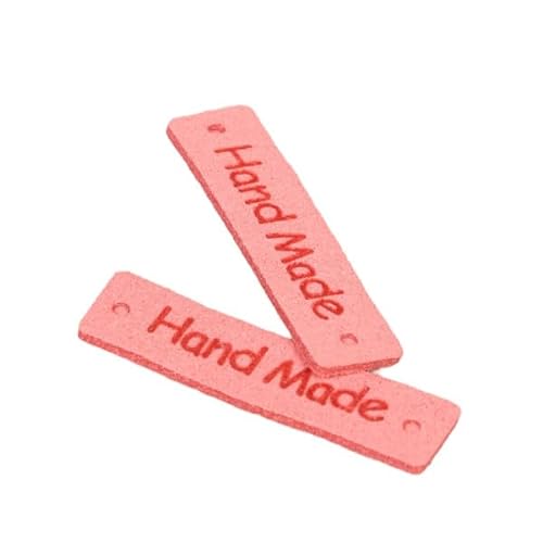 5 Etiketten "Handmade", 40 x 10 mm, rosa von MYMERCERIE