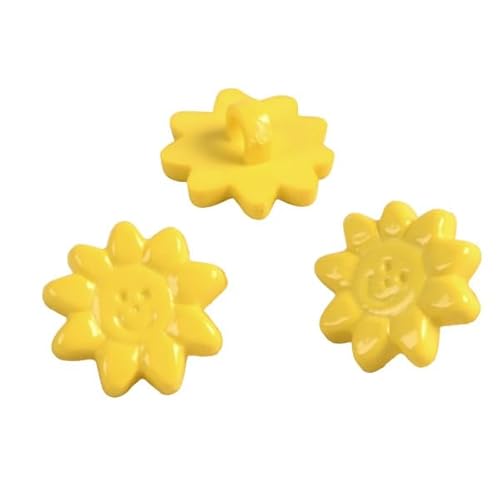 MYMERCERIE 6 Knöpfe für Kinder, Sonne, Gelb, 15 mm von MYMERCERIE
