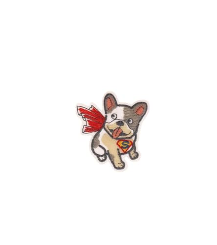 Aufnäher zum Aufbügeln, Motiv: Superhelden-Tiere, 4,2 cm x 4,6 cm, Motiv: Superheldenhund, 3 Stück Aufnäher zum Aufbügeln, Motiv: Superhelden-Tiere, 4,2 cm x 4,6 cm, Motiv: Superheldenhund, 3 Stück von MYMERCERIE