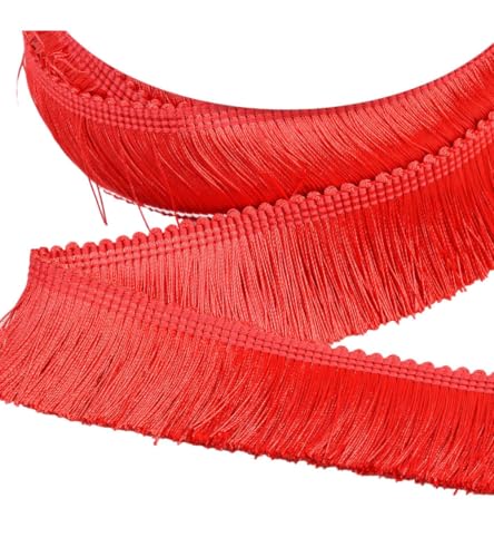 Dicke Fransen, 45 mm, Rot, Meterware Dicke Fransen, 45 mm, Rot, Meterware von MYMERCERIE