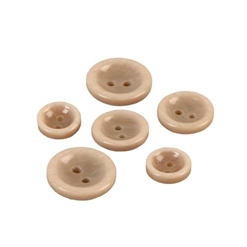 Knopf rund 2 Löcher beige – Größe 12 mm von MYMERCERIE