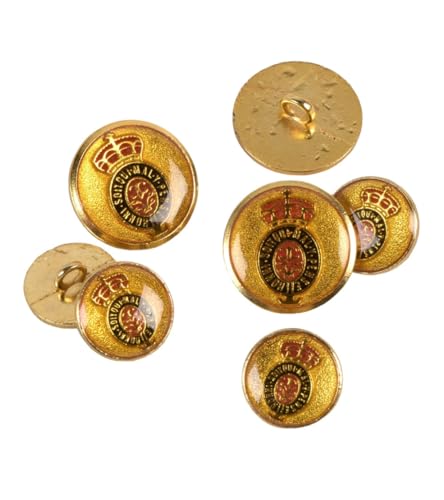 MYMERCERIE 3 Knöpfe Wappen Motto Gold 20 mm von MYMERCERIE