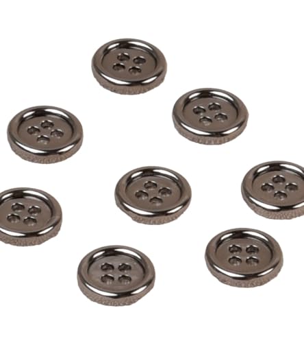 MYMERCERIE 3 Knöpfe aus Legierung, 4 Löcher, 10 mm, Dunkelgrau von MYMERCERIE