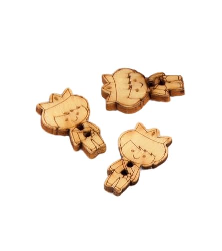 MYMERCERIE 3 Stück Holzknöpfe 2 cm x 1,8 cm Prinz MYMERCERIE 3 Stück Holzknöpfe 2 cm x 1,8 cm Prinz von MYMERCERIE