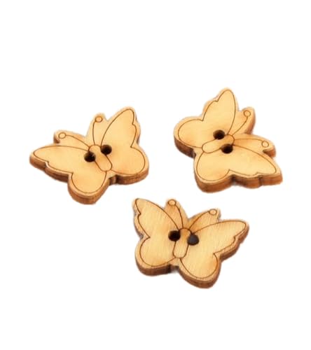 MYMERCERIE 3 Stück Holzknöpfe 2 cm x 1,8 cm Schmetterling MYMERCERIE 3 Stück Holzknöpfe 2 cm x 1,8 cm Schmetterling von MYMERCERIE