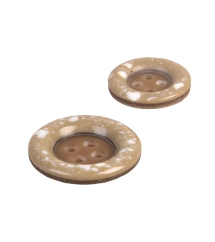 MYMERCERIE 3 runde Knöpfe, recycelter Kunststoff, 4 Löcher, Steinbeige, Größe 20 mm von MYMERCERIE