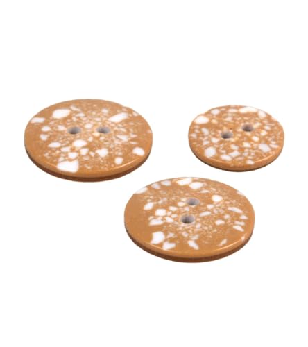 MYMERCERIE 3 runde Knöpfe aus recyceltem Kunststoff, 2 Löcher, Beige, Antilope, Größe 20 mm von MYMERCERIE