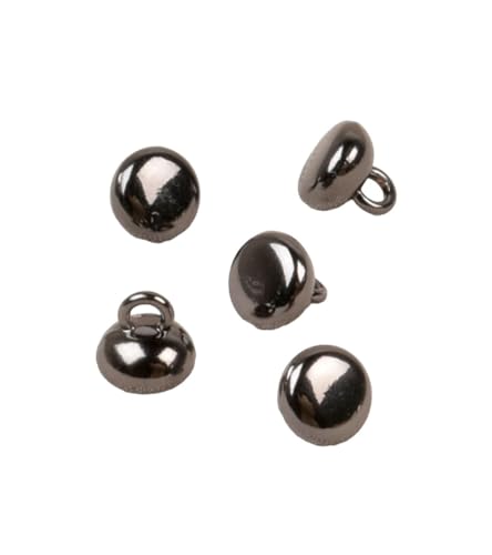 MYMERCERIE 3 runde Knöpfe mit Schwanzkugel, Legierung, 9 mm, Schwarz von MYMERCERIE